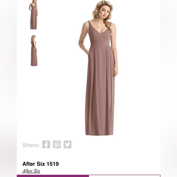 After Six Bridesmaid Dress (Style 1519) Size 6 with Extra Length- Color Sienna - Picture 4 of 4